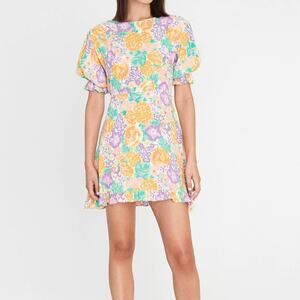 NEW Faithfull The Brand Mini Dress Women's Size 6 Ade Multicolor Floral Florence